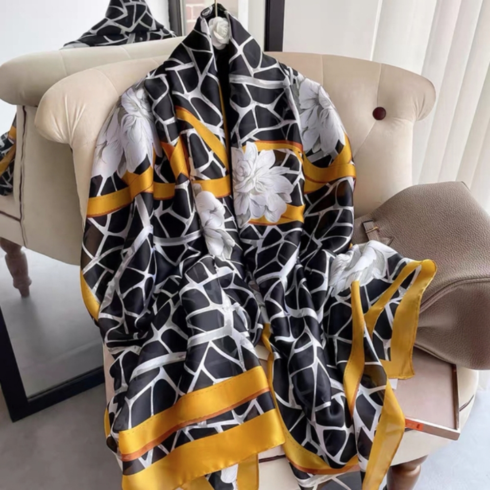 New 100% Silk Print Long Scarf Shawl Wraps - Picture 11 of 11